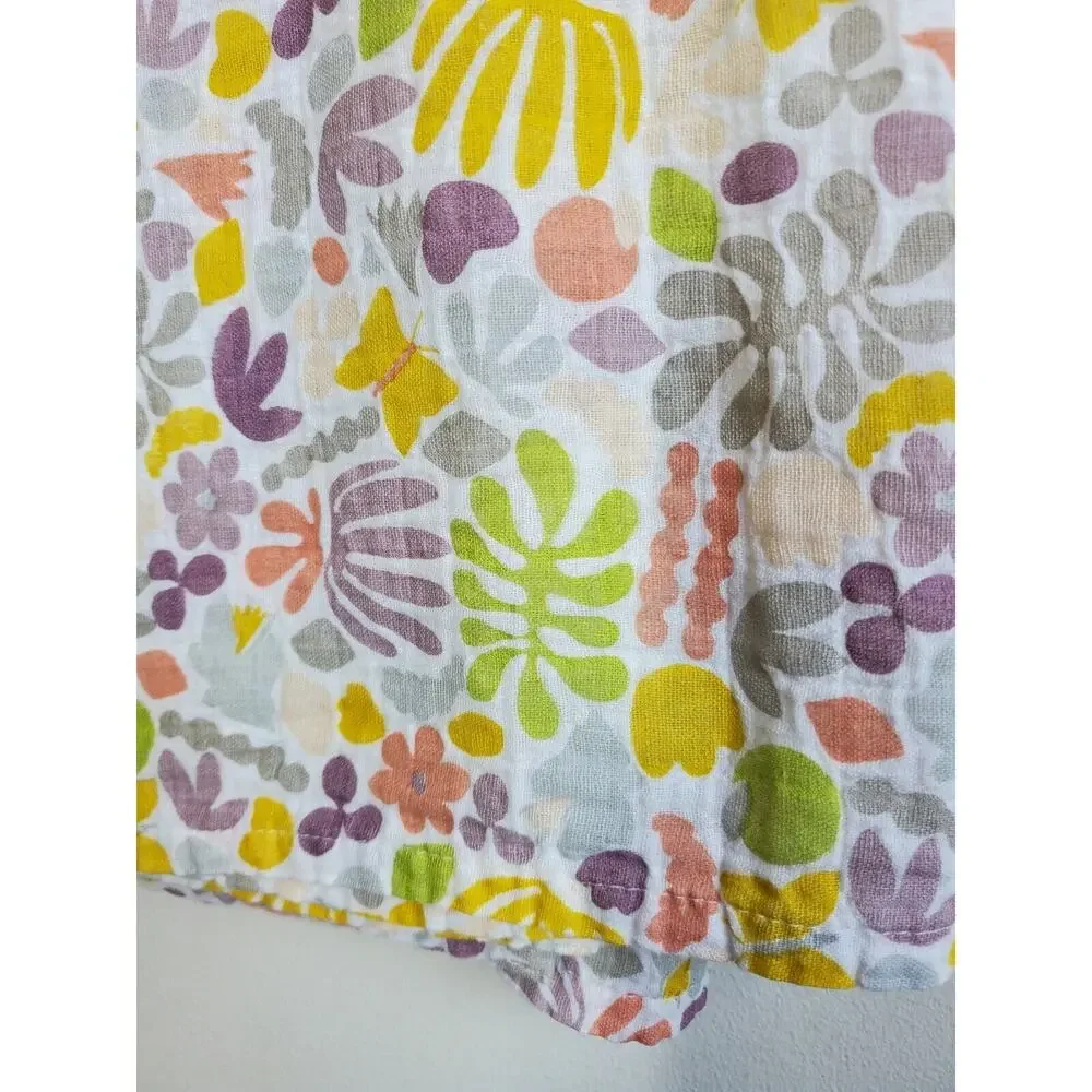 West Elm Kids Baby Girls Swaddle Blanket Organic Cotton Colorful Lightweight‎
